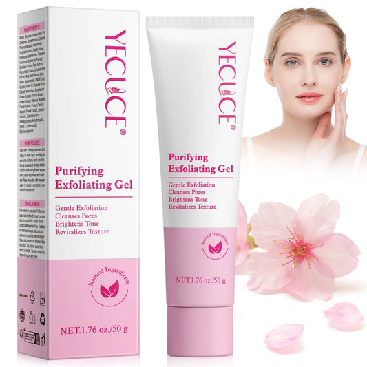 Gel exfoliant pour visage, nettoyant gommant.